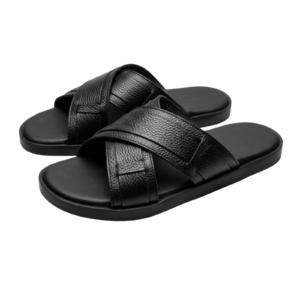 Men's Genuine Leather Cross-Strap Sandals