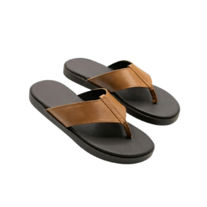 Men's Premium Tan Leather Flip-Flops – Stylish & Comfortable